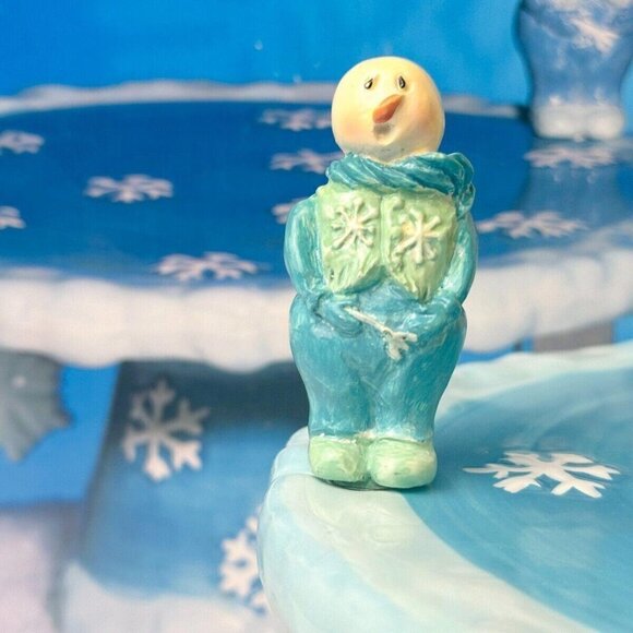 Holiday Snowman Cheese Board 2 Snowman Spreaders Seasonal Elements w/box READ! - Picture 7 of 12